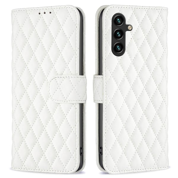 Rhombus mat Samsung Galaxy A55 flip etui - Hvid
