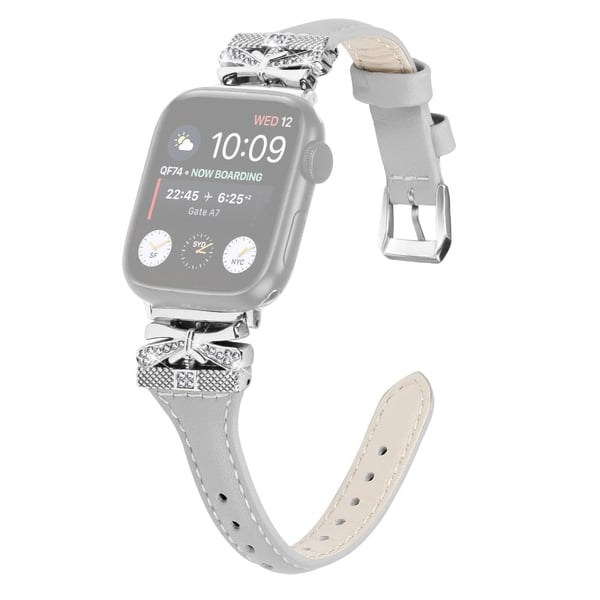 Klokkerem Apple Watch Series 9 8 7 41mm / 6 5 4 SE SE (2022) SE (2023) 40mm / 3 2 1 38mm Silver Buckle Band - Grå