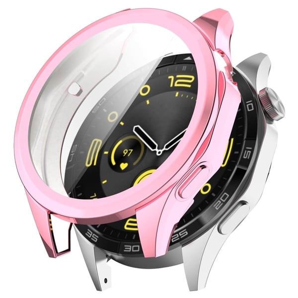 Huawei Watch GT 4 46 mm beskyttelsesdeksel med full dekning Galvanisering av fleksibelt etui - Rosa