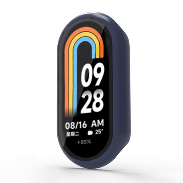 Xiaomi Smart Band 8 / Band 8 NFC Beskyttelsesveske Fullt deksel Klokketrekk med skjermbeskytter - Midnattsblå