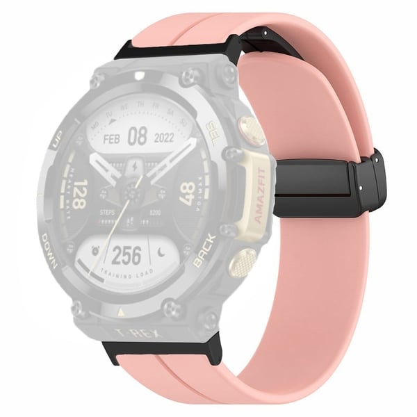 Huami Amazfit T-Rex 2 Silikonklokkebånd Magnetisk sammenleggbar spennearmbånd - Rosa