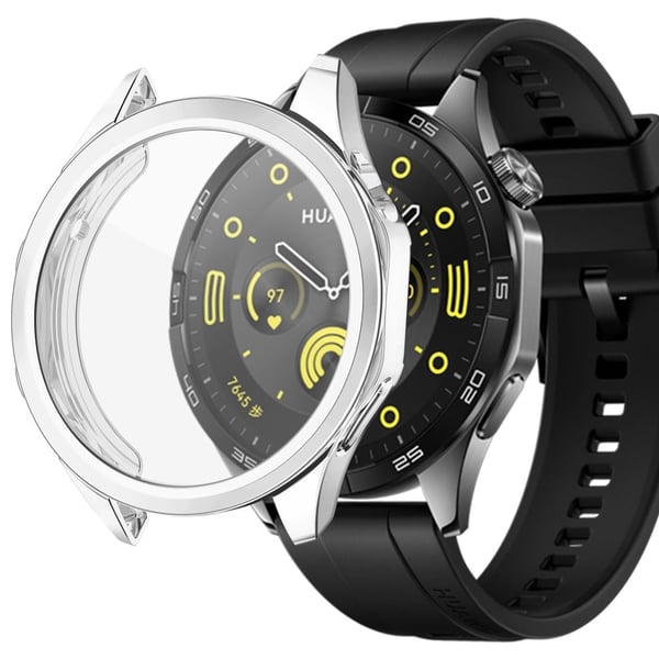 Huawei Watch GT 4 46mm Klokkeveske Fleksibelt ripebestandig galvaniserende beskyttelsesdeksel - Sølv