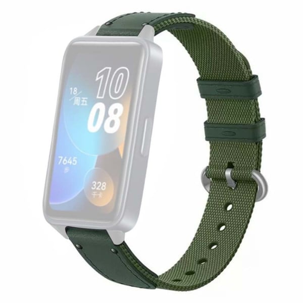 Huawei Band 8 Korvaava kellonauha Quick Release Canvas-kellohihna, jossa on seosterästä solki - Vihreä