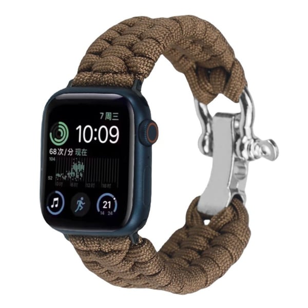 Apple Watch 49 mm / 45 mm / 44 mm / 42 mm flettet nylonarmbånd - Brun