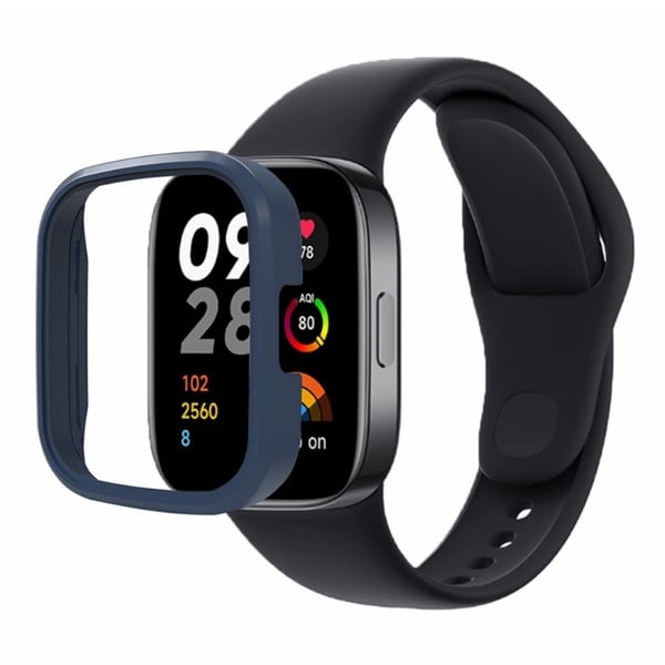 Xiaomi Redmi Watch 3 urkasse Halvcover beskyttelsesramme - Midnatsblå