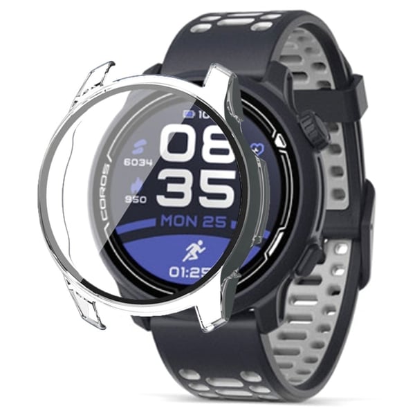 Coros Pace 2 Watch Case Hard Full Protective Cover with Screen Protector - Transparent