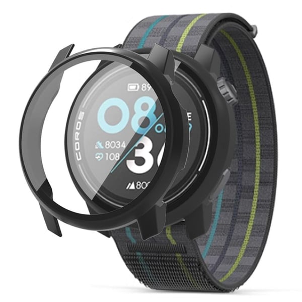 Coros Pace 3 Watch Case All-Round Cover karkaistulla lasisuojalla - Musta