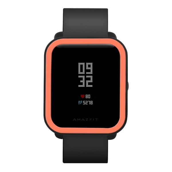 Huami Amazfit Bip / Bip Lite beskyttende kantdeksel i silikon med to farger - Svart + Oransje
