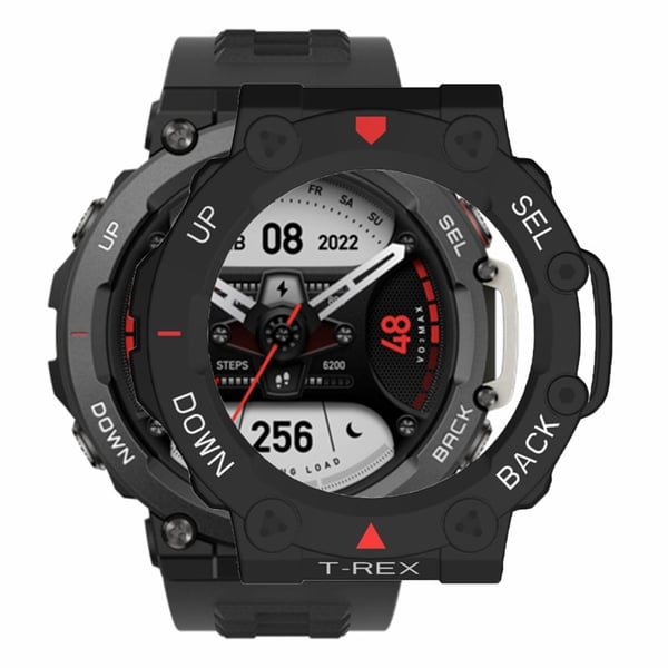 Huami Amazfit T-Rex 2 Watch Case Deksel Quick Release Hard Watch Protective Case - Svart / Rød / Hvit
