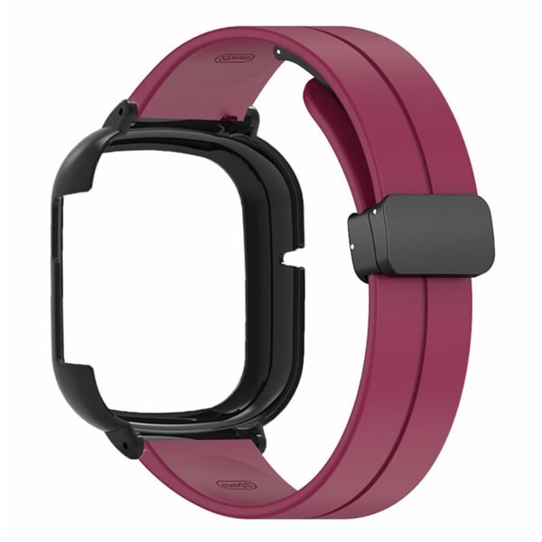 Honor Watch 4 Watch Band Magnetic Buckle Fleksibel håndledsrem med urkasse - Rødvin