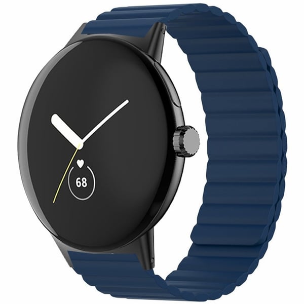 Google Pixel Watch / Pixel Watch 2 Magnetisk klokkerem Justerbar fleksibel håndleddsrem - Midnattsblå