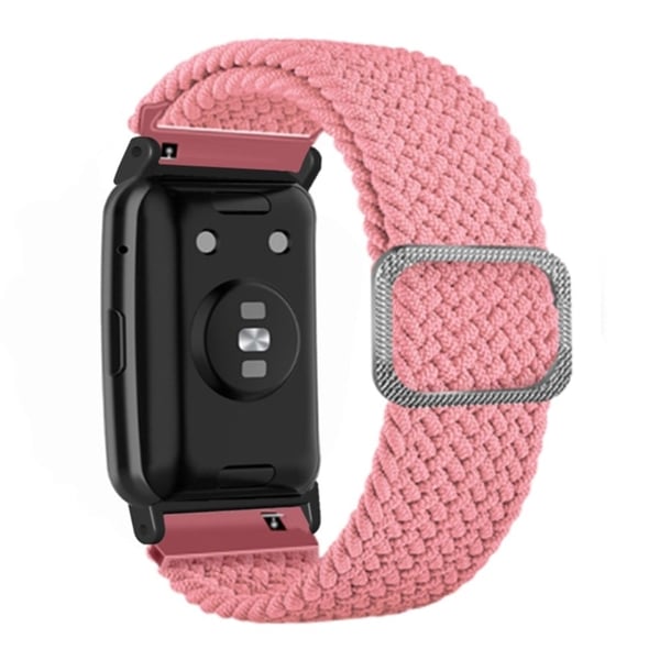 Huawei Watch Fit / Watch Fit Special Edition Urrem Nylon Flettet Elastisk Håndledsrem - Lyserød