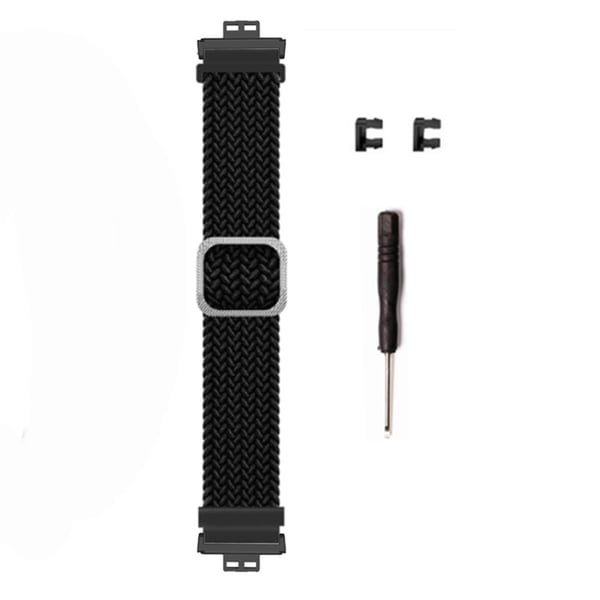 Huawei Watch Fit / Watch Fit Special Edition Urrem Nylon Flettet Elastisk Håndledsrem - Sort