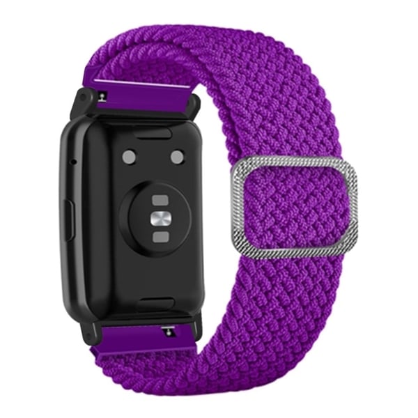 Huawei Watch Fit / Watch Fit Special Edition Urrem Nylon Flettet Elastisk Håndledsrem - Lilla