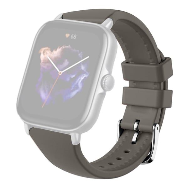 Huami Amazfit GTS 4 / 3 / 2 / Mini / Bip U 20mm Smart Watch Strap Pin Buckle Flexible Band - Mørkegrå
