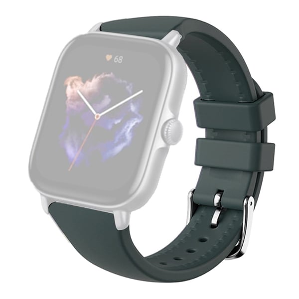 Huami Amazfit GTS 4 / 3 / 2 / Mini / Bip U 20mm Smart Watch Strap Pin Buckle Flexible Band - Svartgrønn