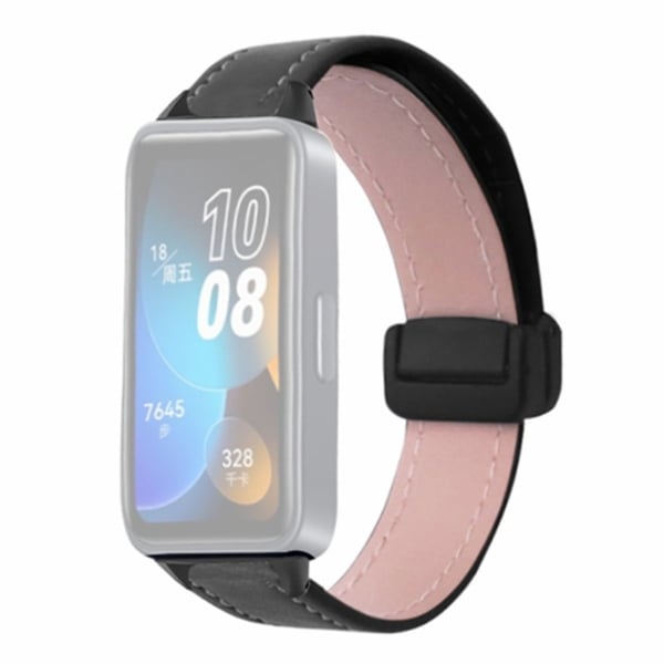 Xiaomi Smart Band 8 Watch Band Magnetisk PU lær og metallrem erstatning - Svart