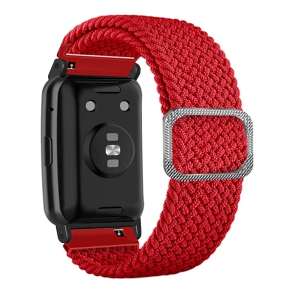 Huawei Watch Fit / Watch Fit Special Edition-klokkebånd Nylonflettet elastisk håndleddsrem - Rød
