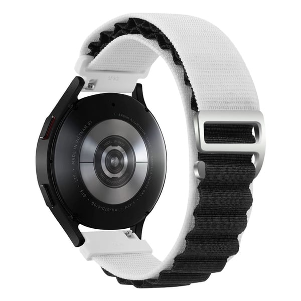 Huawei / Samsung / Huami Amazfit GTS 4 / 3 / 2 / 1 / mini Watch Band Universal 20mm Nylon håndleddsrem - Hvit + Svart