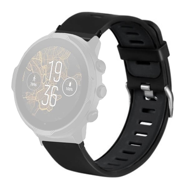 Suunto Spartan Sport Wrist HR Baro / Suunto 7 kellon nauhat Kaksiväriset joustavat hihnat - Musta + Tummanharmaa