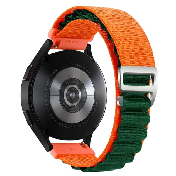 Huawei / Samsung / Huami Amazfit GTS 4 / 3 / 2 / 1 / mini Watch Band Universal 20mm Nylon håndleddsrem - Oransje + Grønn