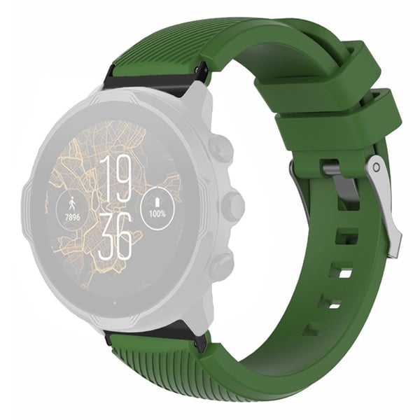 Suunto Spartan Sport Wrist HR Baro / Suunto 7 kellon hihna 24mm Twill Texture Flexible Band - Armeijan Vihreä
