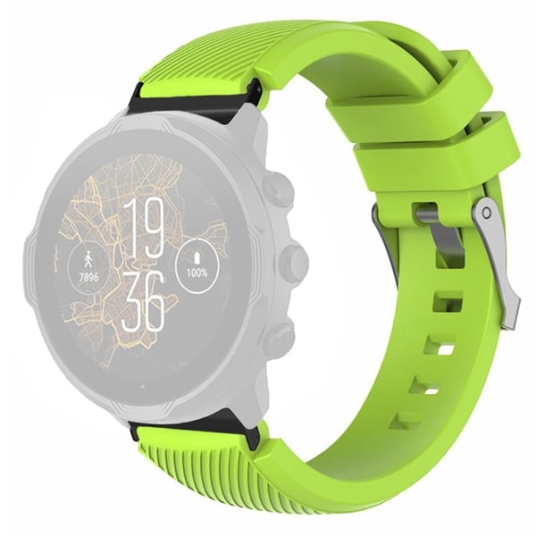 Suunto Spartan Sport Wrist HR Baro / Suunto 7 kellon hihna 24mm Twill Texture Flexible Band - Fluoresoiva Vihreä