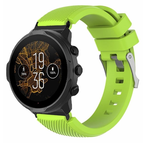 Suunto Spartan Sport Wrist HR Baro / Suunto 7 Urrem 24mm Twill Texture Flexible Band - Fluorescerende Grøn
