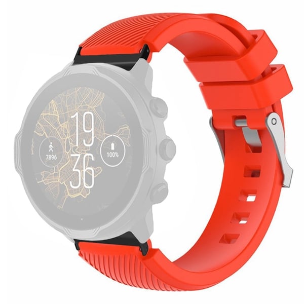 Suunto Spartan Sport Wrist HR Baro / Suunto 7 Urrem 24mm Twill Texture Flexible Band - Rød Suunto Spartan Sport Wrist HR Baro / Suunto 7 Urrem 24mm Twill Texture Flexible Band - Rød