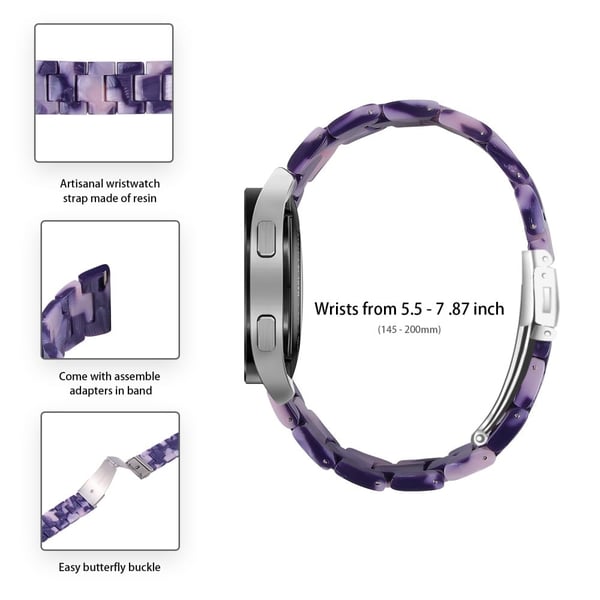 Garmin Vivoactive 4 Erstatningsklokkearmbånd 22 mm vannbestandig harpiksarmbånd - Blekk Svart Rosa