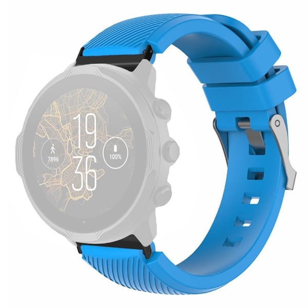 Suunto Spartan Sport Wrist HR Baro / Suunto 7 Klokkerem 24mm Twill Texture Fleksibel Armbånd - Himmelblå