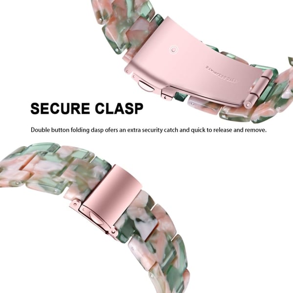 Huawei Watch 4 Pro / Watch GT 3 / 2 46 mm erstatningsklokkebånd Vannbestandig 22 mm harpiksarmbånd - Rosa / Grønn