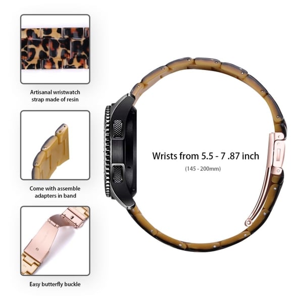 Garmin Vivoactive 4 Erstatningsklokkearmbånd 22 mm vannbestandig harpiksarmbånd - Leopard Med Trykk