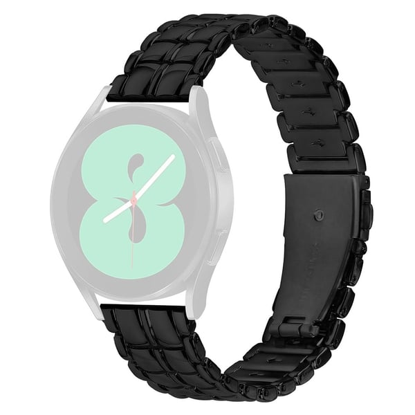 Huami Amazfit Youth Edition 20mm Grid Texture erstatningsrem i rustfritt stål - Svart
