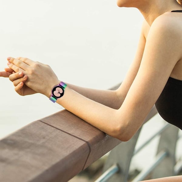 Samsung Galaxy Watch 20 mm Milanese-klokkearmbånd med hurtigutløser og kontakt - Fargerik