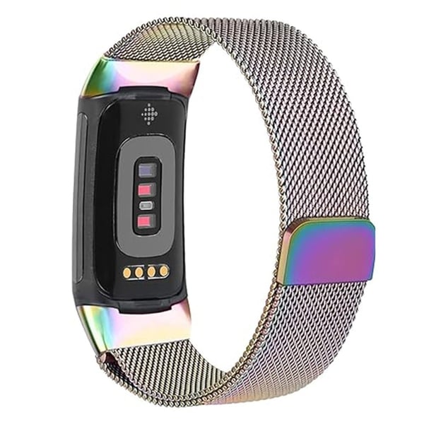 KALEBOL-sarjan Fitbit Charge 6 / 5 kellon hihna ruostumatonta terästä Milanolainen ranneke - Monivärinen