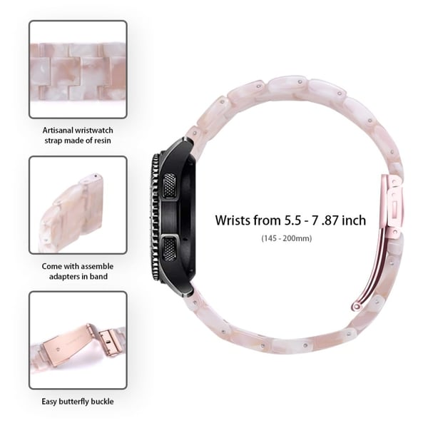 Garmin Vivoactive 4 Erstatningsklokkearmbånd 22 mm vannbestandig harpiksarmbånd - Rosa Blomst