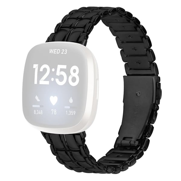 Fitbit Versa 4 / Sense 2 Smartklokke Metall Erstatningsarmbånd - Svart
