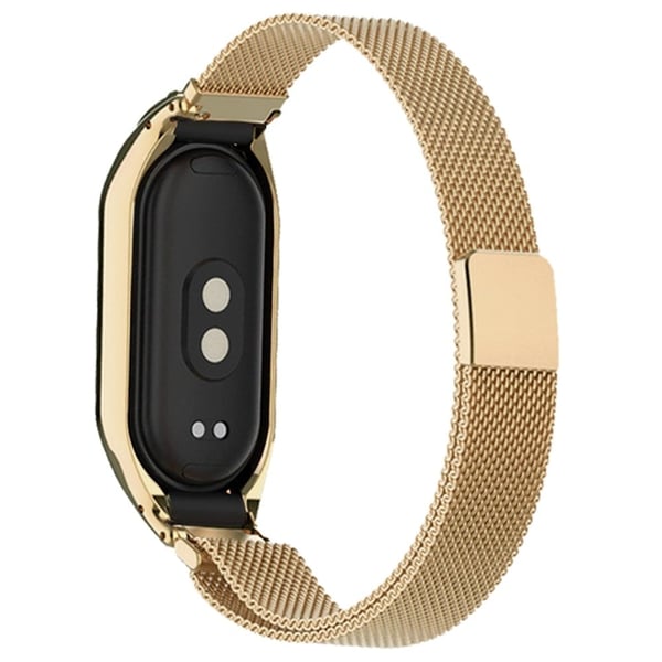 KALEBOL Series Xiaomi Mi Band 4 / 3 Milanese Mesh Band Magnetisk klokkerem i rustfritt stål - Gull