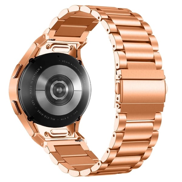 Samsung Galaxy Watch6 / Watch6 Classic Erstatningsarmbånd i metall med hurtigkobling i rustfritt stål - Rose Gull