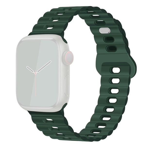 Apple Watch Series 49 mm - 45 mm - 44 mm - 42 mm universelt fleksibelt klokkerem - Mørkegrønn