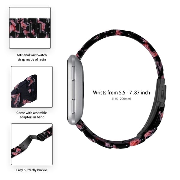 Garmin Vivoactive 4 Erstatningsklokkearmbånd 22 mm vannbestandig harpiksarmbånd - Svart Rosa