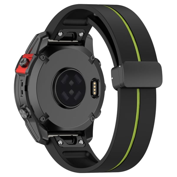 Garmin 26 mm Quickfit Universal klockarmband Svart spänne Flexibelt armband i två färger - Svart + Lime Garmin 26 mm Quickfit Universal klockarmband Svart spänne Flexibelt armband i två färger - Svart + Lime