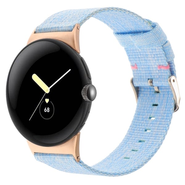 Google Pixel Watch / Watch 2 Nylon Sport Strap Erstatningsklokkebånd - Blå