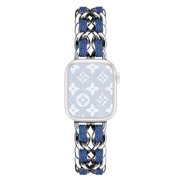 Apple Watch Series 41mm - 40mm - 38mm Universal Chain Style-klokkearmbånd - Sølv + Sølv