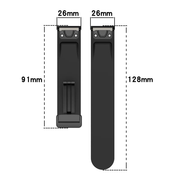 Garmin 26 mm Quickfit Universal-klokkearmbånd med svart spenne i to farger - Svart + Rød