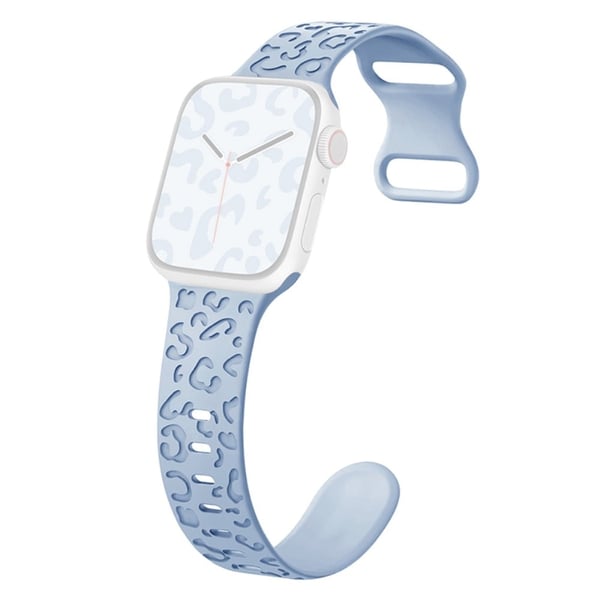 Apple Watch Series 41mm - 40mm - 38mm Universal fleksibelt armbånd med leopardmønster - Lilla