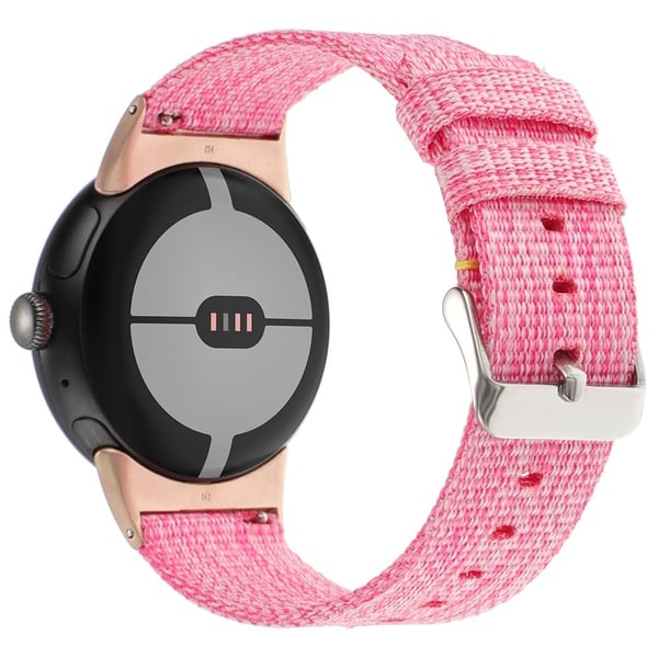Google Pixel Watch / Watch 2 Nylon Sport Strap Erstatningsklokkebånd - Rosa