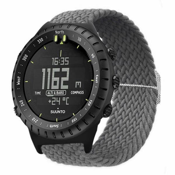 Suunto Core-klokkebånd Stretchy 22mm Soft Nylon Elastic Braided Strap - Grå
