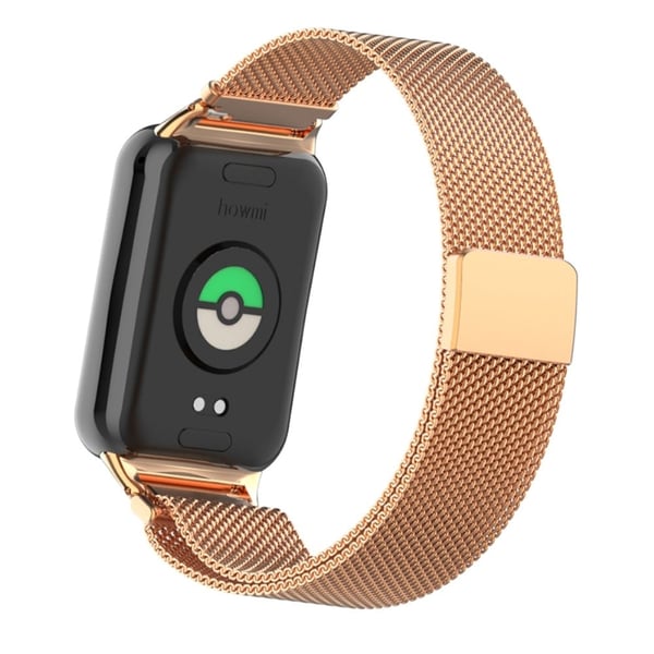 Xiaomi Smart Band 8 Pro Magnetisk bånd rustfritt stål Milanese klokkerem med kontakt - Rose Gull